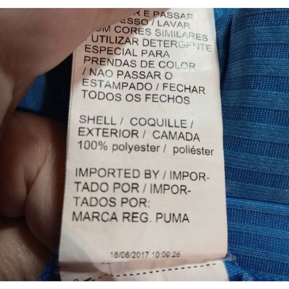 Puma Shirt Men's Medium Blue Polo Short Sleeve Dry‎ Cell - Picture 6 of 7